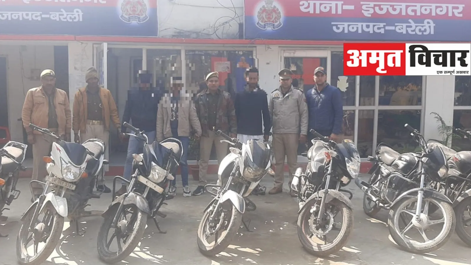 बरेली: चोरी की 7 मोटर साइकिल के साथ 3 वाहन चोर चढ़े पुलिस के हत्थे