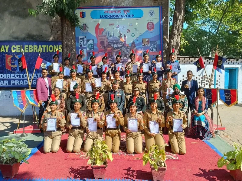 लखनऊ: गणतंत्र दिवस परेड में No. 1 आने पर NCC Cadets को किया गया सम्मानित