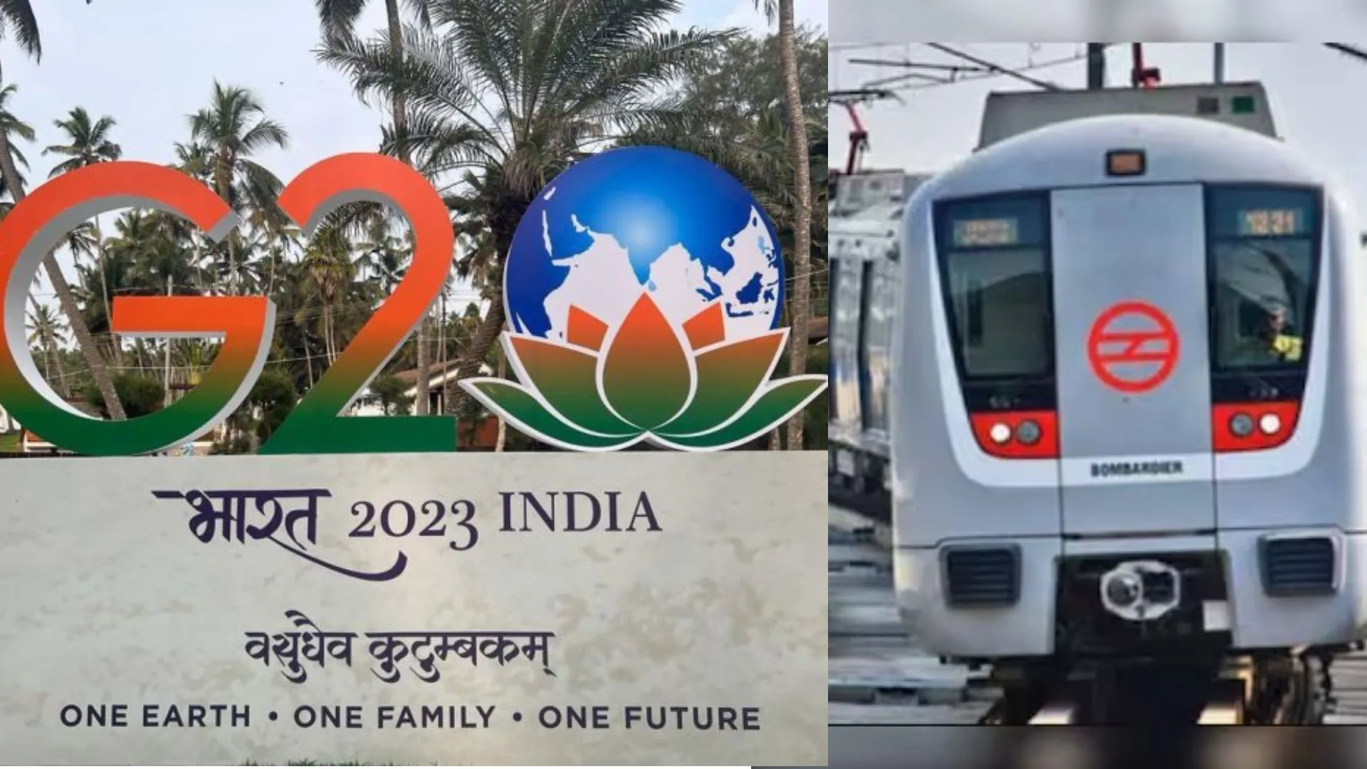 दिल्ली मेट्रो ट्रेन में लगे जी-20 के पोस्टर, प्रमुख इमारतों पर दिखे लोगो और बैनर 