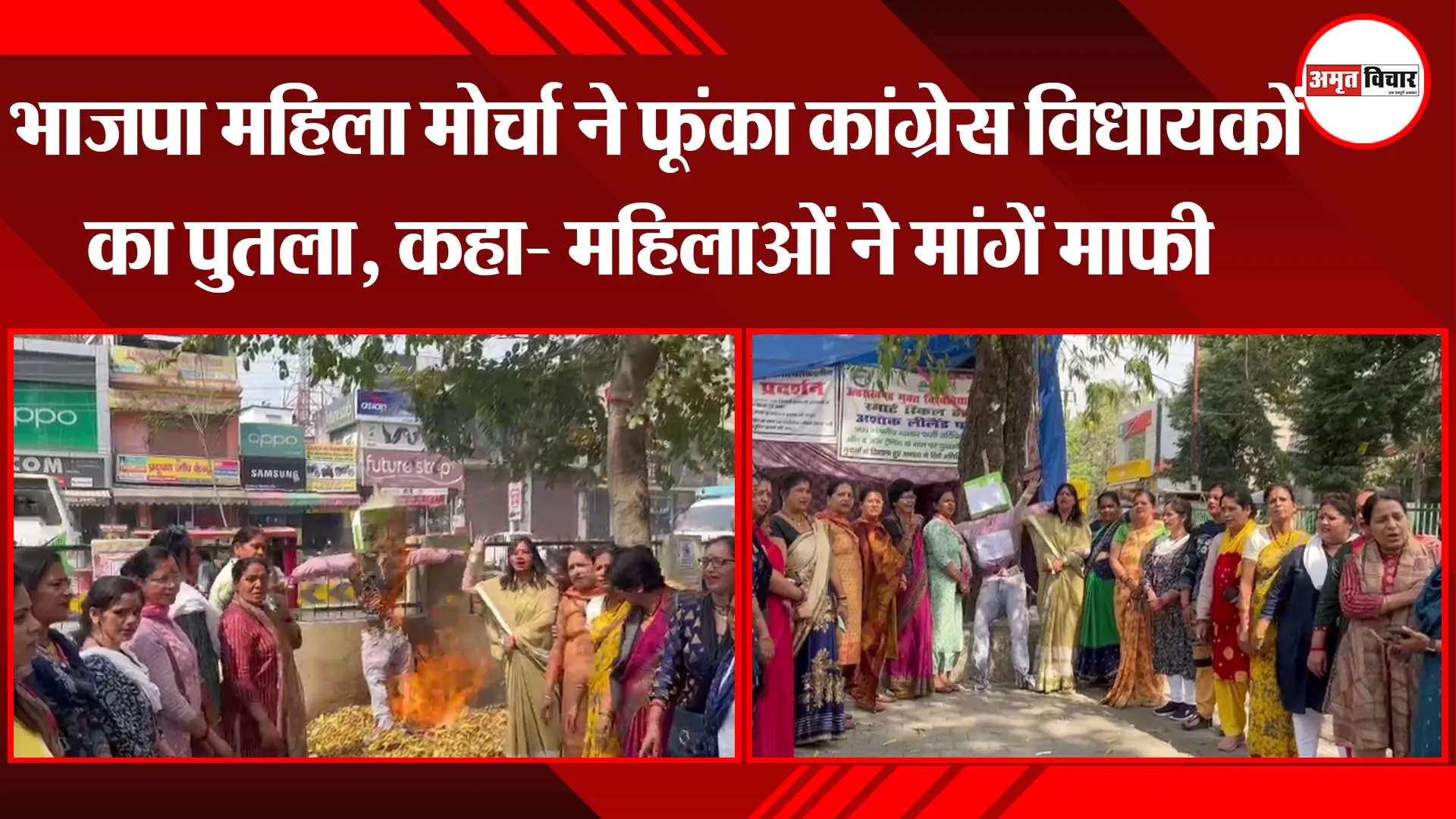हल्द्वानी: भाजपा महिला मोर्चा ने फूंका कांग्रेस विधायकों का पुतला, कहा- महिलाओं ने मांगें माफी
