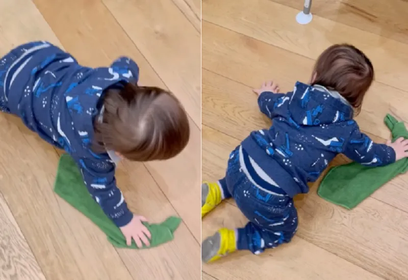 Video : हाथ में कपड़ा लिए जमीन पर लेट-लेटकर पोछा लगाता दिखा प्रीति जिंटा का बेटा, क्यूट वीडियो ने जीता लोगों का दिल