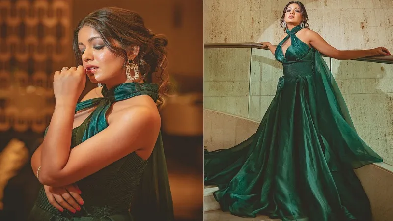 दृश्यम फेम Ishita Dutta ने ग्रीन गाउन में फैंस के दिलों पर ढाया कहर, देखे तस्वीरें