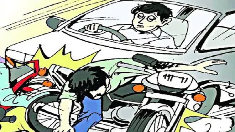 अमरोहा:  तेज रफ्तार कार ने बाइक को मारी टक्कर, हादसे में युवक की मौत