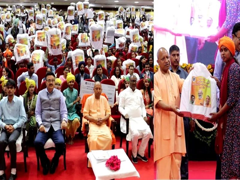 लखनऊ: CM Yogi ने वितरित किया स्पोर्ट्स किट, बोले- भारत की नींव और समृद्धि है मंगल दल 