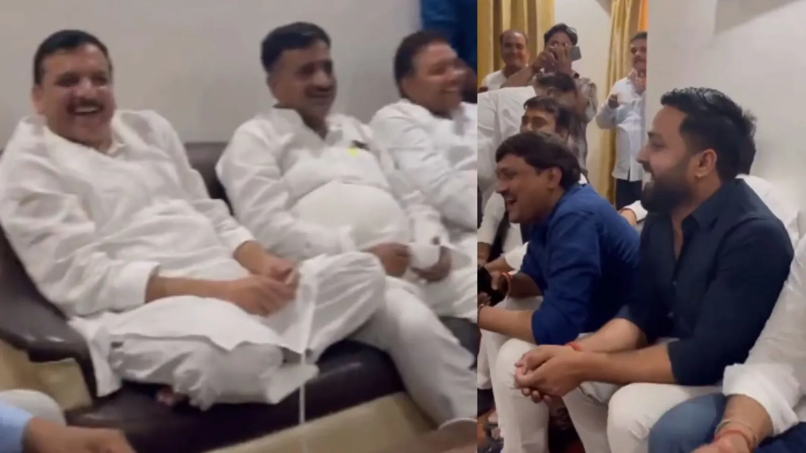 VIDEO: दिनभर के काम के बाद 'रिंकिया के पापा' गाना गाते दिखे AAP नेता