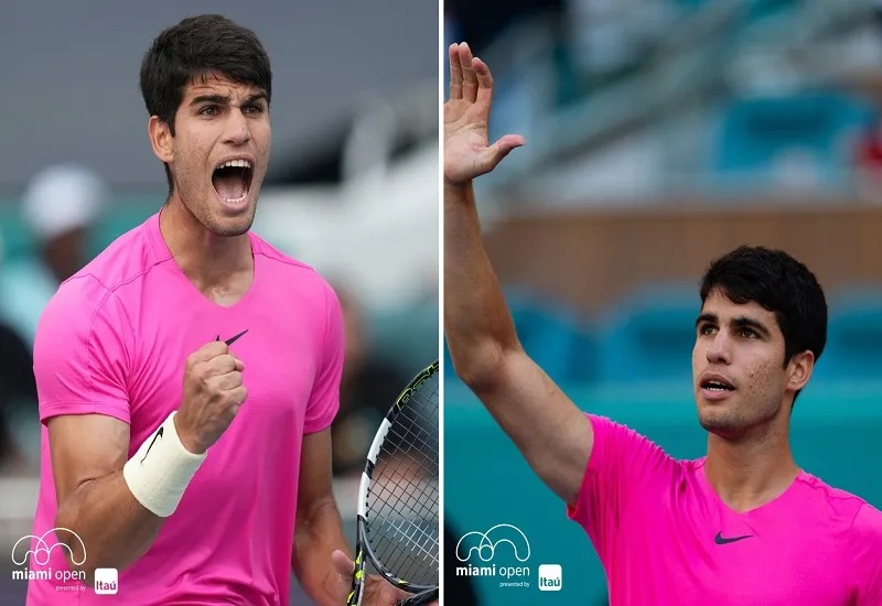 Miami Open :  कार्लोस अल्कराज मियामी ओपन के सेमीफाइनल में, एलिना रिबाकिना महिला वर्ग के फाइनल में 
