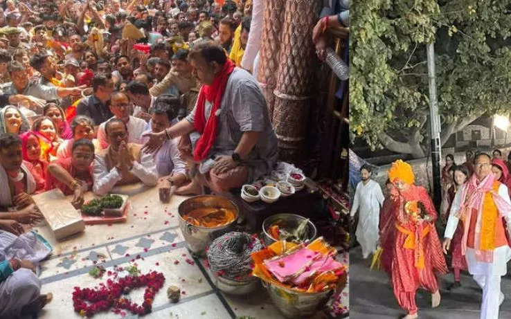 गोवर्धन परिक्रमा के लिए मथुरा पहुंचे CM शिवराज, विधि-विधान से की पूजा-अर्चना