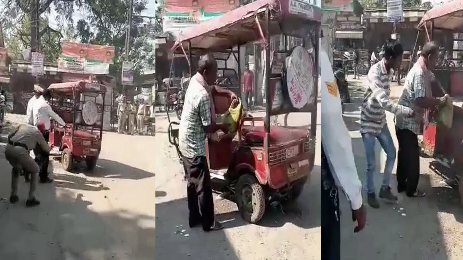 बरेली: बैटरी फटने से ई-रिक्शा में लगी आग, मची अफरा-तफरी