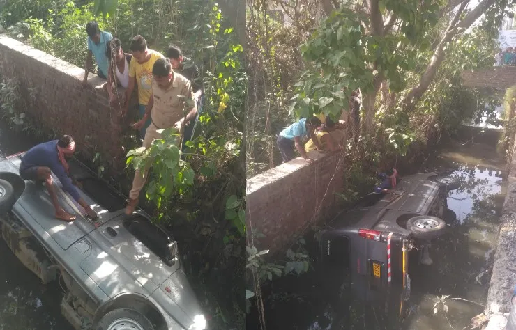  बरेली: अनियंत्रित होकर नाले में गिरी ईको कार, चपेट में आकर मजदूर की मौत...चालक फरार