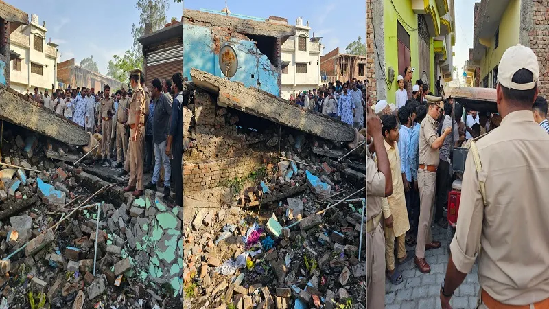 रामपुर: गैस लीक होने से लगी आग, धमाके से फटा सिलेंडर, मकान क्षतिग्रस्त