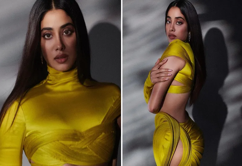 Janhvi Kapoor Photos : येलो ड्रेस में बालों के लहराती दिखीं 'धड़क गर्ल', कैमरे के सामने दिए किलर पोज