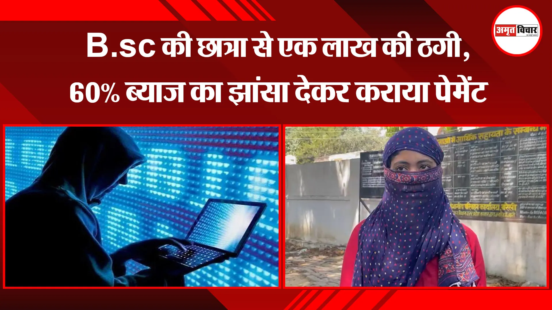 बरेली:  B.sc की छात्रा से एक लाख की ठगी, 60% ब्याज का झांसा देकर कराया पेमेंट