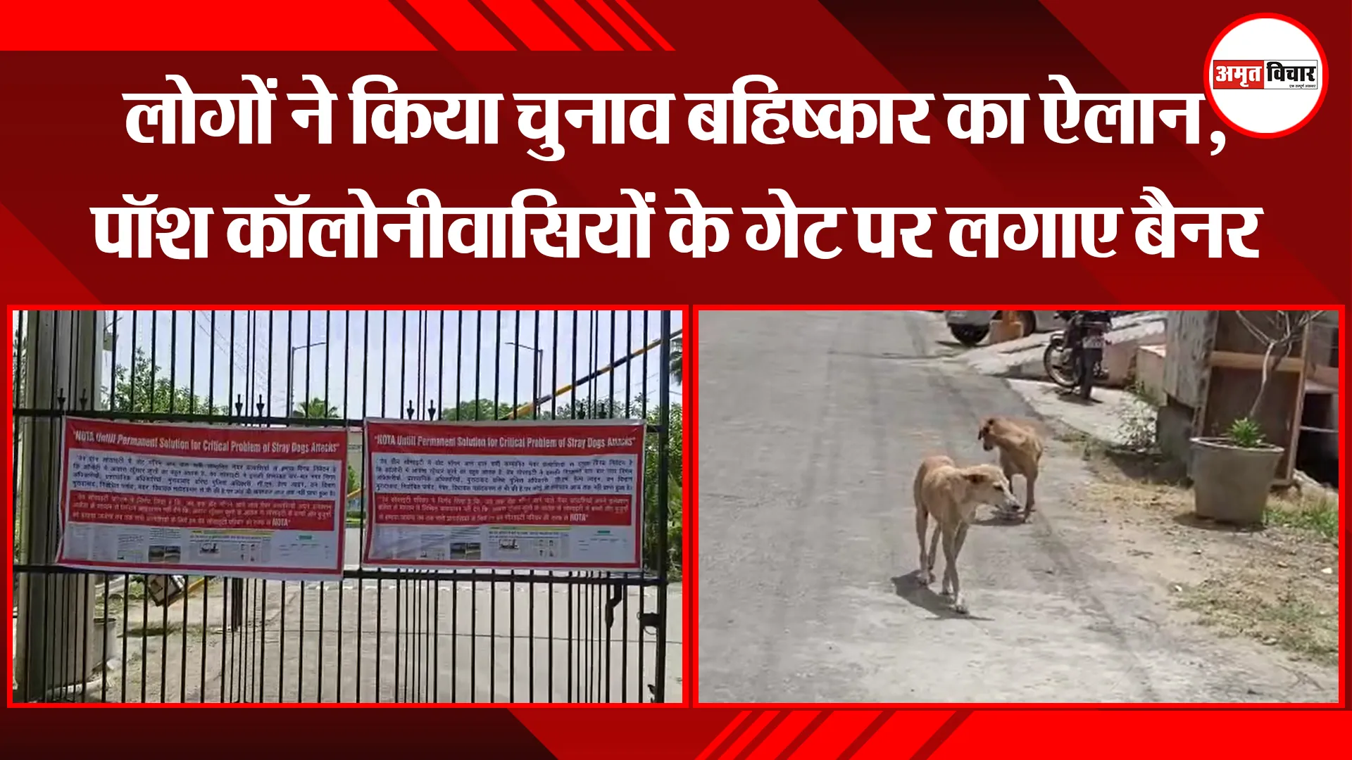 मुरादाबाद: लोगों ने किया चुनाव बहिष्कार का ऐलान, पॉश कॉलोनीवासियों के गेट पर लगाए बैनर