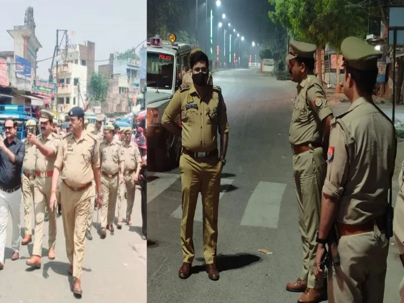 गोंडा: एलर्ट मोड पर पुलिस प्रशासन, चप्पे-चप्पे पर पुलिस के जवान तैनात