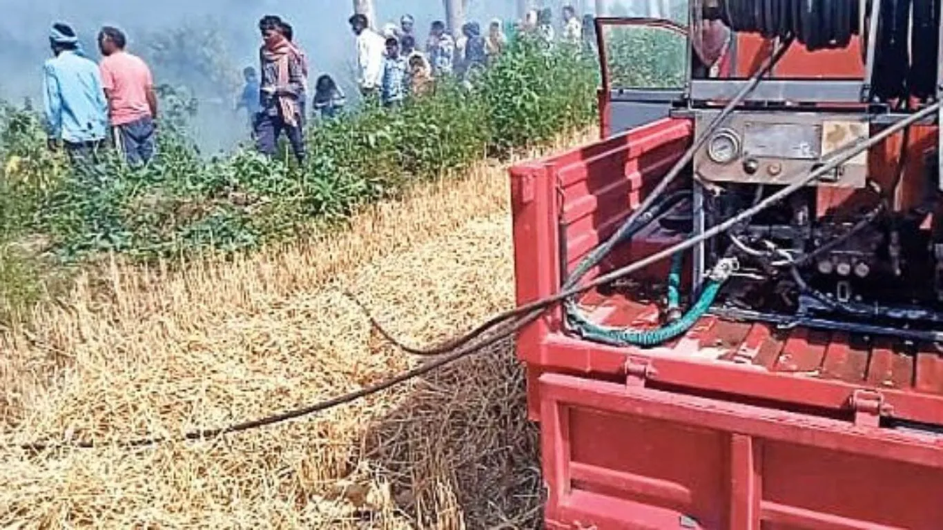 Jaspur News: गेंहू के अवशेष में लगी आग, यूकेलिप्टस के पेड़ भी जले, भारी नुकसान की आशंका