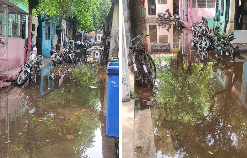 मुरादाबाद : बारिश के चलते शहर में जगह-जगह जलभराव, राहगीरों को हुई परेशानी