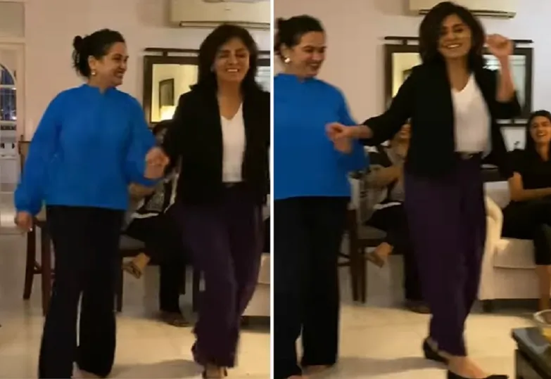 Neetu Singh के साथ 'Naatu Naatu' गाने पर Padmini Kolhapure ने किया डांस, देखिए VIDEO 