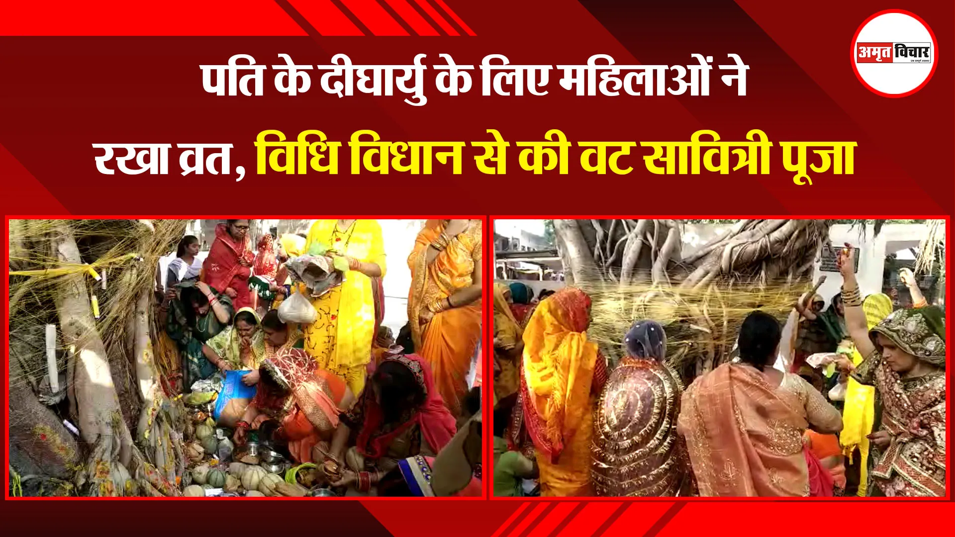 कानपुर: पति के दीर्घायु के लिए महिलाओं ने रखा व्रत, विधि विधान से की वट सावित्री पूजा