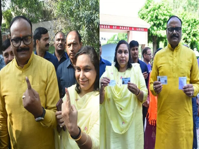Nikay Chunav 2023: लखनऊ में डिप्टी CM ब्रजेश पाठक ने पत्नी संग किया मतदान, कहा- सभी जगह BJP की लहर