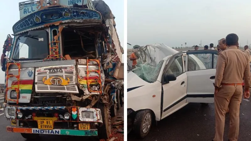 Auraiya Accident : बुंदेलखंड एक्सप्रेस-वे पर खड़े ट्रक में घुसी कार, एक की मौत व चार घायल, मची चीख-पुकार