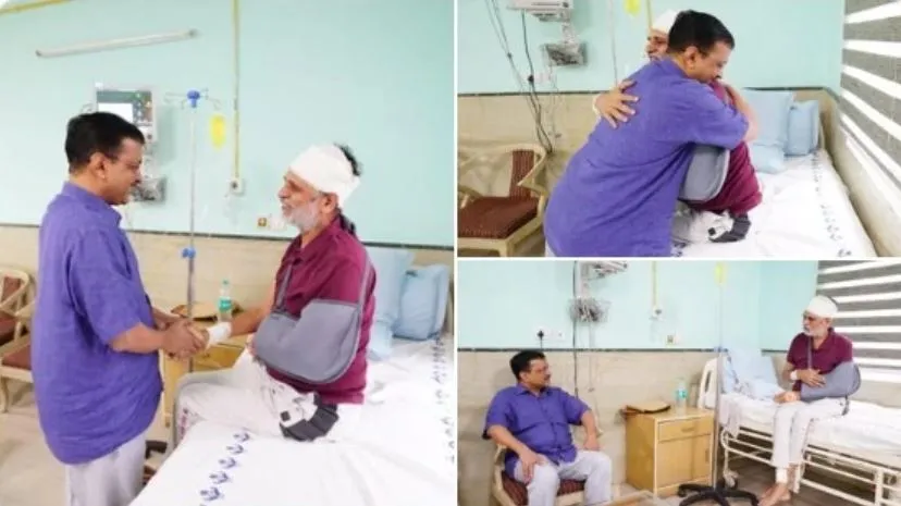 CM केजरीवाल ने अस्पताल में सत्येंद्र जैन से मुलाकात की, बोले- बहादुर व्यक्ति और नायक...