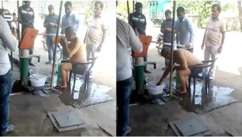 रुड़की: पूर्व मुख्यमंत्री हैंडपंप से क्यों कर रहे हैं स्नान? जानिए इधर 