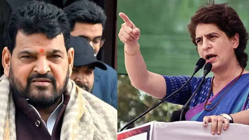 बृजभूषण पर कार्रवाई न होने की वजह बतायें मोदी: प्रियंका गांधी