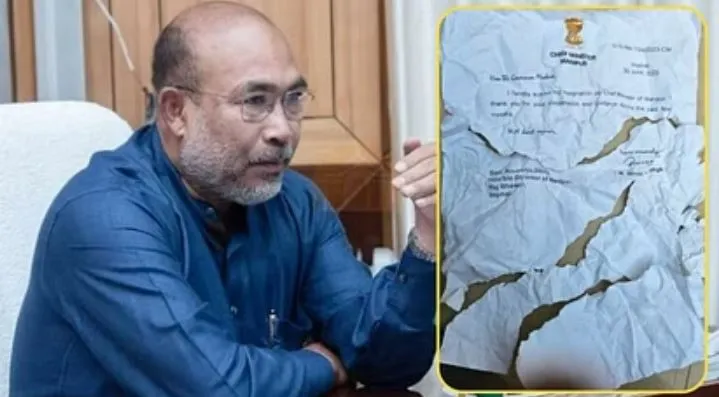 मणिपुरः बीरेन सिंह ने कहा-मैं नहीं दे रहा मुख्यमंत्री पद से इस्तीफा,  फटा पत्र वायरल  