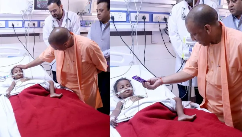 लखनऊ: संजीव जीवा हत्याकांड में घायल बच्ची से मिलने KGMU पहुंचे CM Yogi 