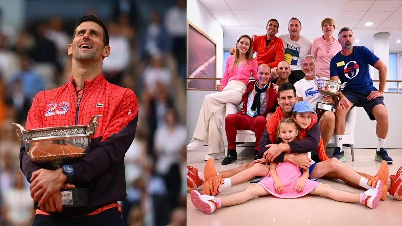 French Open Photos :  'शानदार माहौल के लिए दर्शकों का शुक्रिया', 23वां ग्रैंड स्लैम खिताब जीतने के बाद भावुक हुए नोवाक जोकोविच