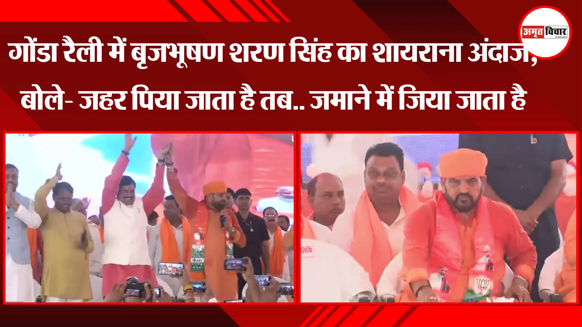 गोंडा रैली में बृजभूषण शरण सिंह का शायराना अंदाज़, बोले- जहर पिया जाता है तब.. जमाने में जिया जाता है