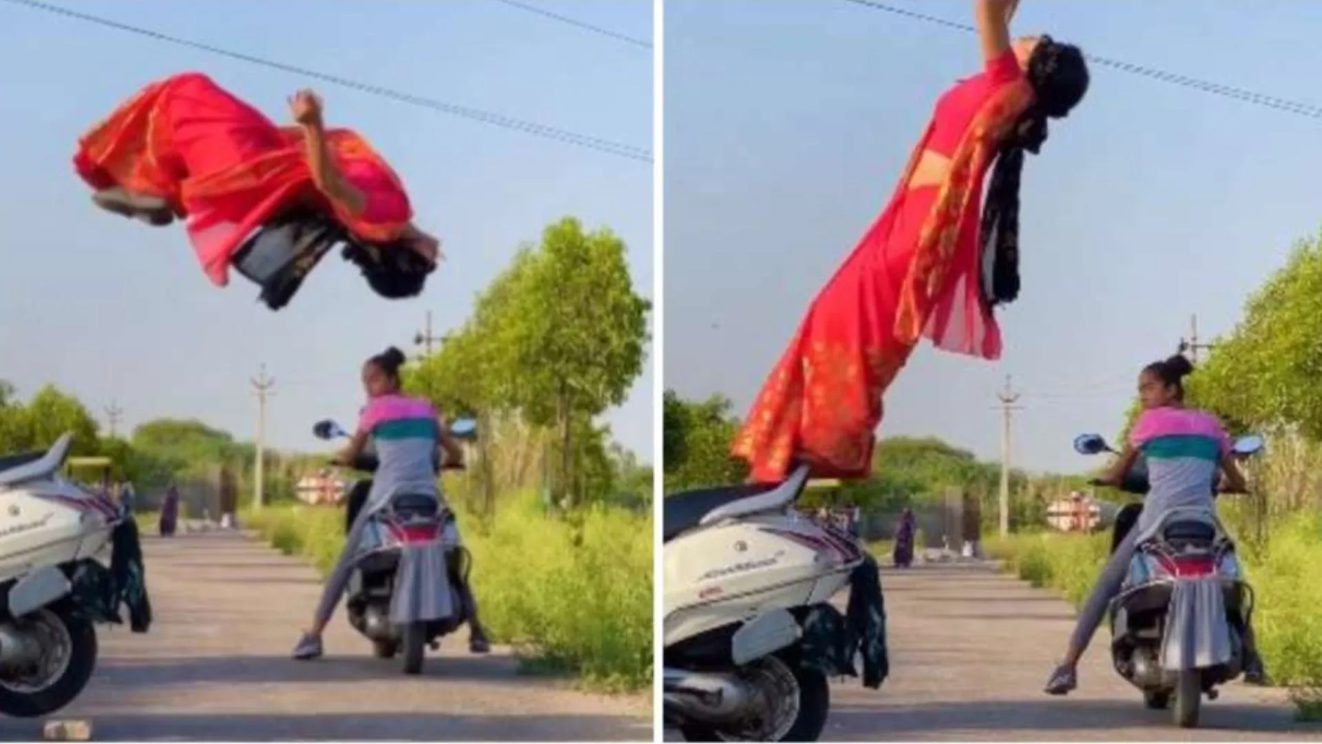 आंखों पर बांधी पट्टी, फिर साड़ी में लड़की ने किया जबरदस्त स्टंट, दिल दहला देगा Video