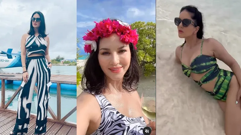 मालदीव में फैमिली के साथ वेकेशन मना रही Sunny Leone, पति और बच्चों के साथ पूल में की मस्ती 