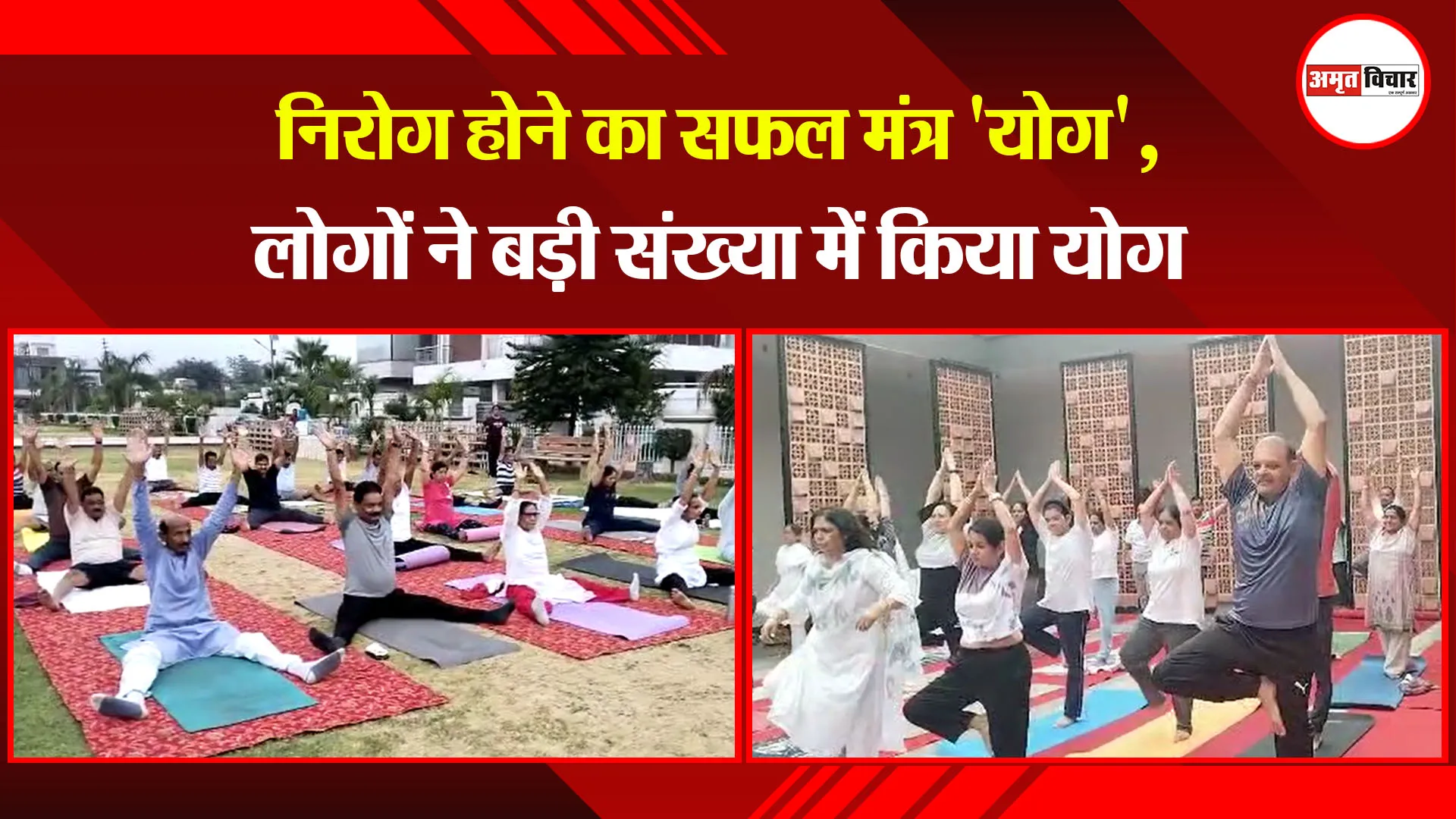 हल्द्वानी: निरोग होने का सफल मंत्र 'योग', लोगों ने बड़ी संख्या में किया योग