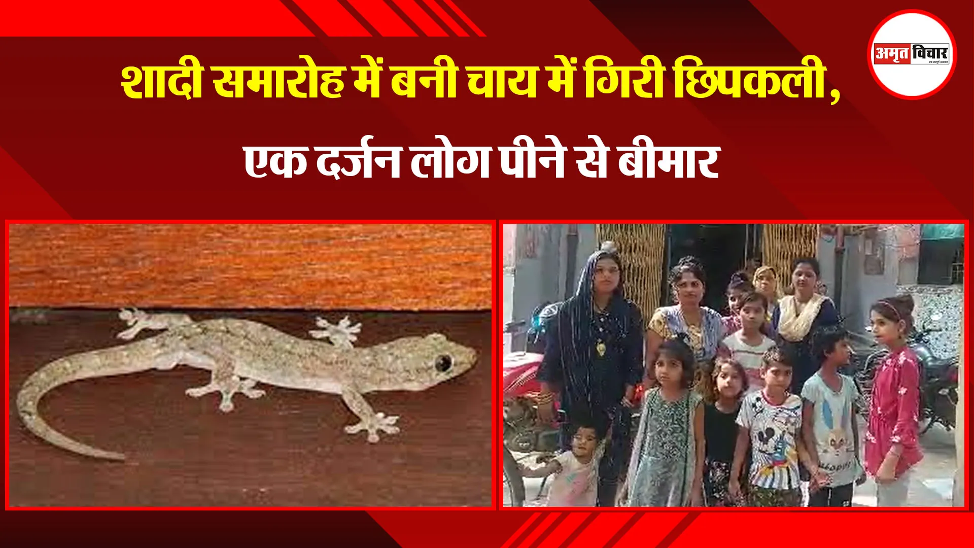 एटा: शादी समारोह में बनी चाय में गिरी छिपकली, एक दर्जन लोग पीने से बीमार 