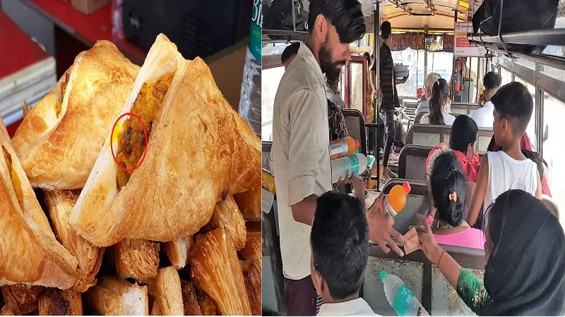 मुरादाबाद : बस में खाद्य पदार्थ पर भिनभिना रहीं मक्खियां, परिवहन विभाग की लापरवाही से यात्रियों के स्वास्थ्य से हो रहा खिलवाड़