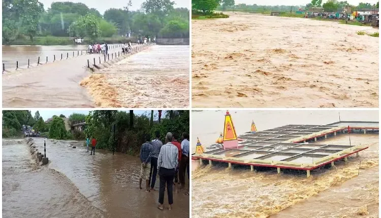 झाबुआ मेें हुई झमाझम बारिश, नदी-नाले उफान पर, गांवों का सड़क मार्ग टूटा