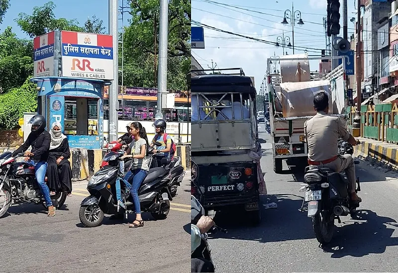 मुरादाबाद : हम हैं दबंग...सड़कों पर बिना हेलमेट भरेंगे फर्राटा!