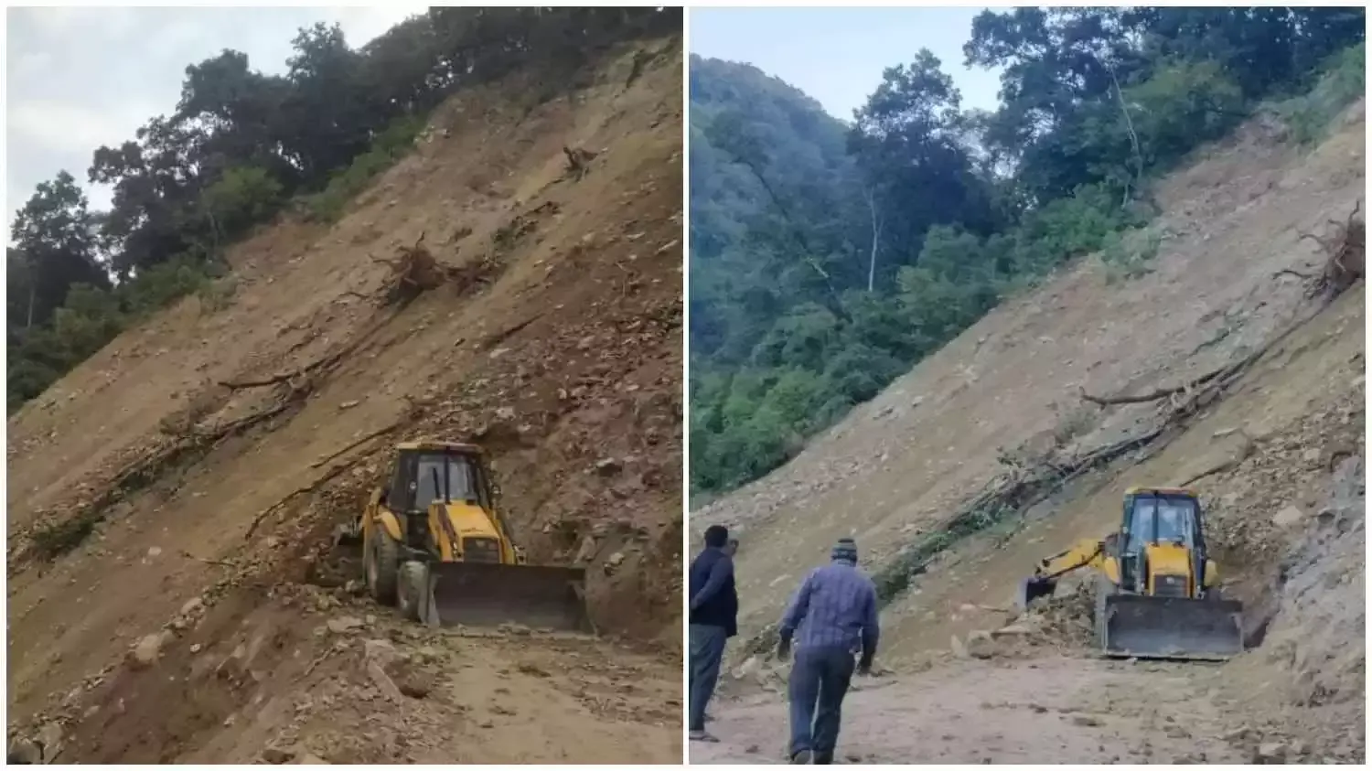 हल्द्वानी: घंटों बाधित रहा हैड़ाखान मार्ग, पोकलैंड व जेसीबी से हटाया मलबा  