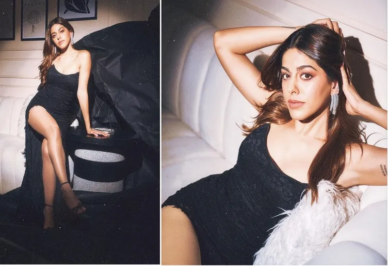 Aalia Furniturewalla Photos : अलाया ने ब्लैक थाई हाई स्लिट गाउन में कराया फोटोशूट, अदाएं देख बढ़ी फैंस के दिलों की धड़कन