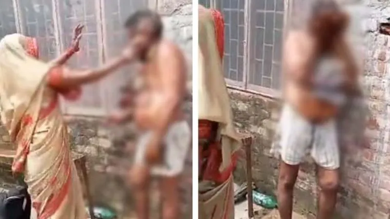 Auraiya News: आशिक मिजाज कोटेदार के चेहरे पर पोती कालिख, पहनाई जूतों की माला, फिर महिला ने चप्पल से की पिटाई