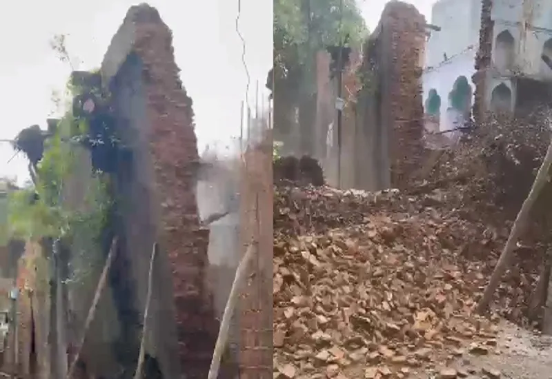 मुरादाबाद में रुक-रुक हो रही बारिश, जर्जर और पुराने मकान बन रहे खतरा, दीवार गिरने से हड़कंप...देखिए वीडियो 