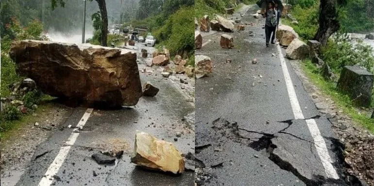 नैनीताल: पहाड़ों से गिरने लगे बोल्डर, लोगों में भय का माहौल