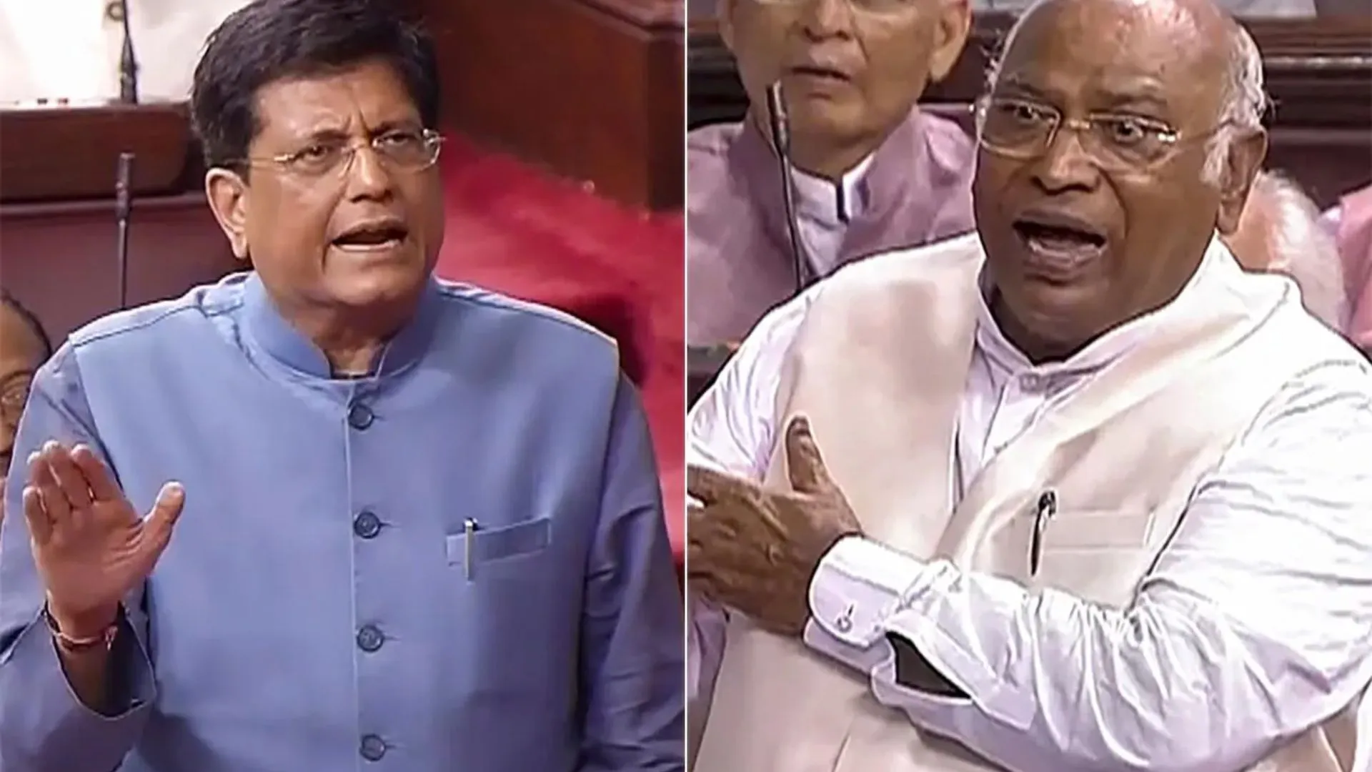 मणिपुर हिंसा को लेकर चर्चा पर राज्यसभा में हंगामा, गोयल और खड़गे के बीच नोकझोंक