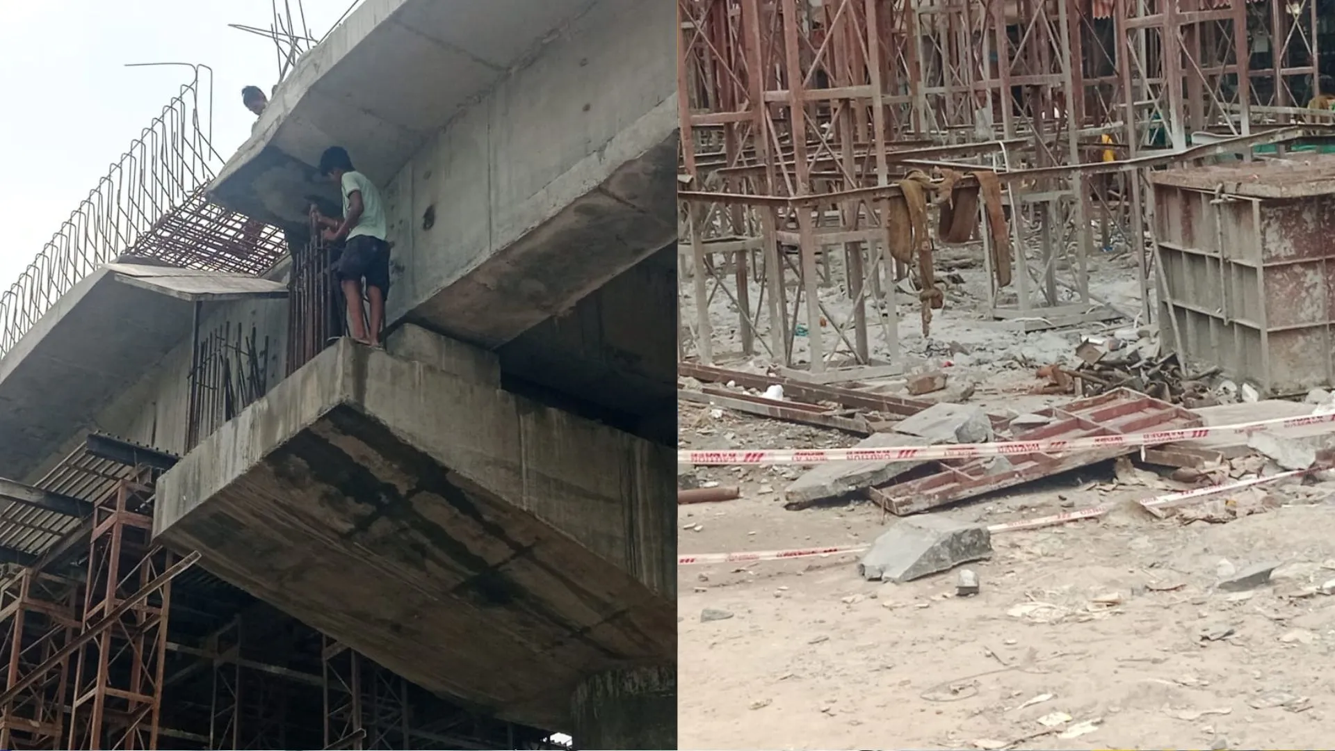 बरेली: कुतुबखाने पुल की शटरिंग हटाते हुए गिरा छज्जा, बड़ा हादसा टला