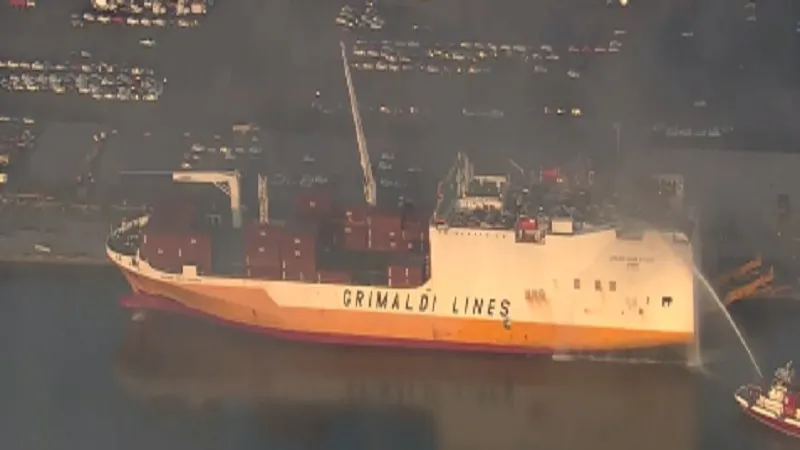 अमेरिका में मालवाहक जहाज में लगी आग में 2 दमकलकर्मियों की मौत, 5 घायल 