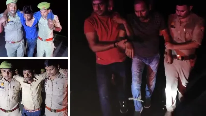 Kanpur Dehat Crime : पुलिस मुठभेड़ में तीन बदमाश गिरफ्तार, पैर में लगी गोली, आरोपी कई मामलों में वाछिंत थे