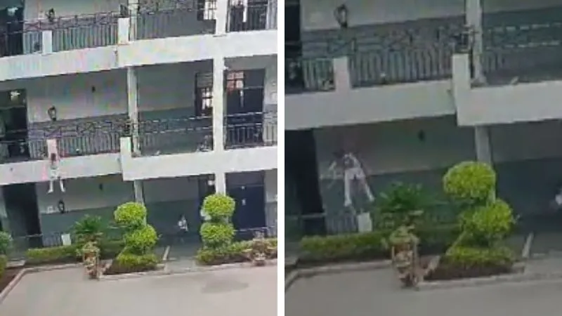 VIDEO: दोस्तों से लगी शर्त, मैं हूं स्पाइडर मैन… कहकर स्कूल में 16 फीट से कूदा छात्र, फिर हुआ ये सब