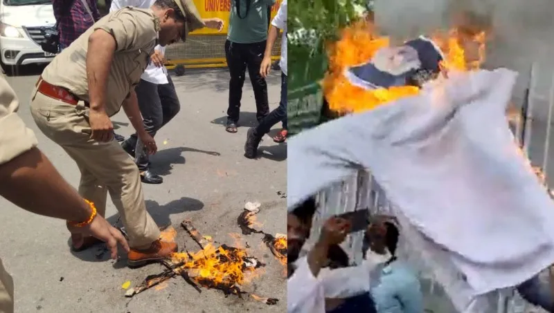 Manipur Violence: लखनऊ विश्वविद्यालय में समाजवादी छात्र सभा ने फूंका पीएम मोदी का पुतला