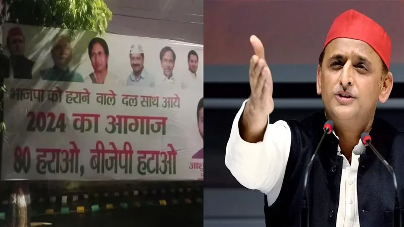 '80 हराओ, भाजपा हटाओ': लखनऊ में सपा दफ्तर के बाहर लगा PDA का पोस्टर 